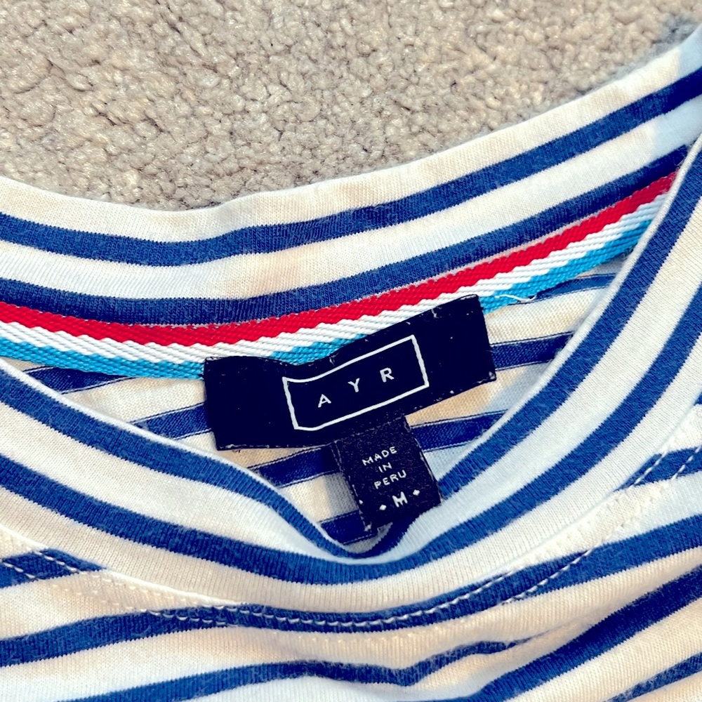 AYR French Fry Long Sleeve in Blue/White stripes